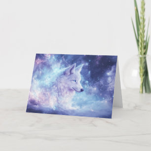 Wolf Amidst the Galaxy of Stars Card