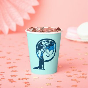 Wolf and Dragon Blue blue paper cups