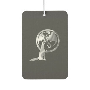 Wolf and Dragon pewter car air freshener