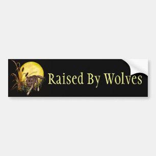 Wolf and Full Moon Bumper Sticker