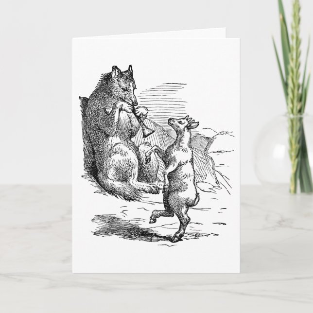 "Wolf and Goat Duet" Greeting Card (Front)