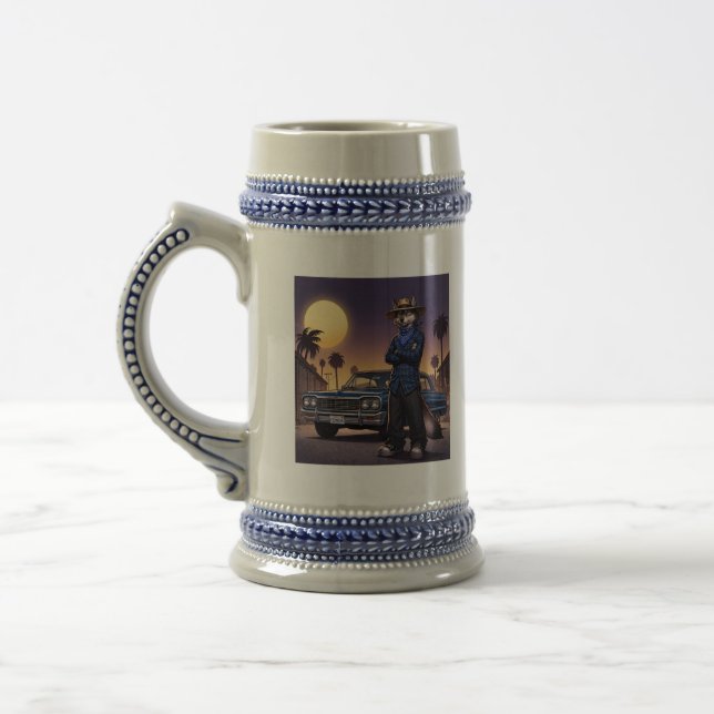 Wolf And Lowrider Beer Stein (Left)