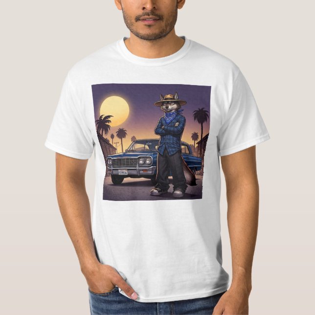 Wolf And Lowrider T-Shirt (Front)