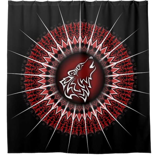 Wolf And Mandala Red White Black Modern (Front)