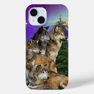 Wolf and Moon iPhone 15 Case