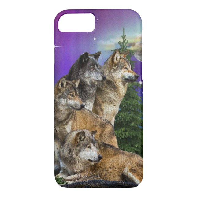 Wolf and Moon Case-Mate iPhone Case (Back)