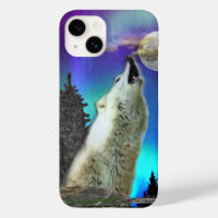 wolf and moon
