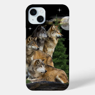 Wolf and Moon iPhone 15 Mini Case