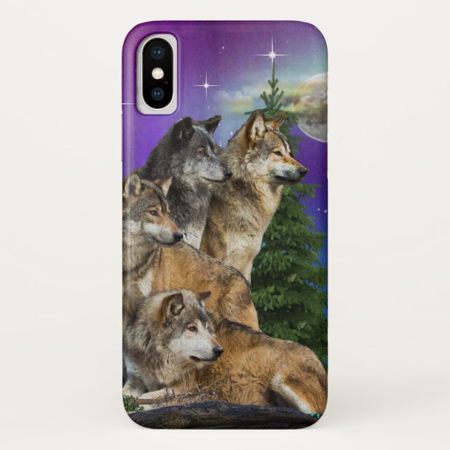 Wolf and Moon Case-Mate iPhone Case (Back)