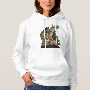 Wolf and moon hoodie