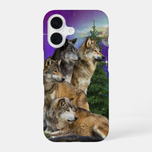 Wolf and Moon iPhone 16 Case