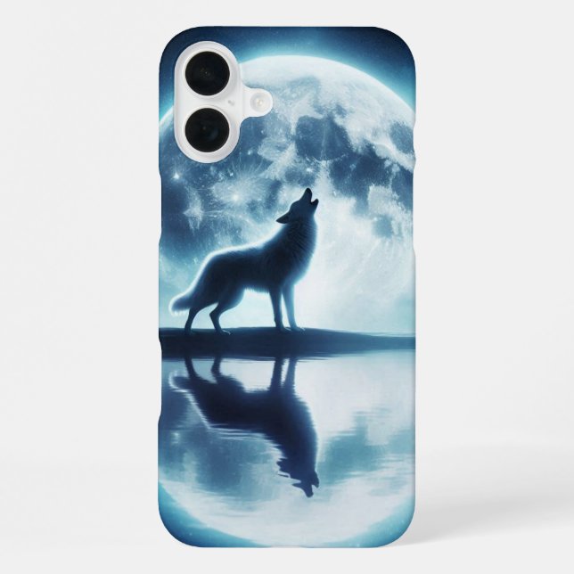 Wolf and Moon  iPhone Case (Back)