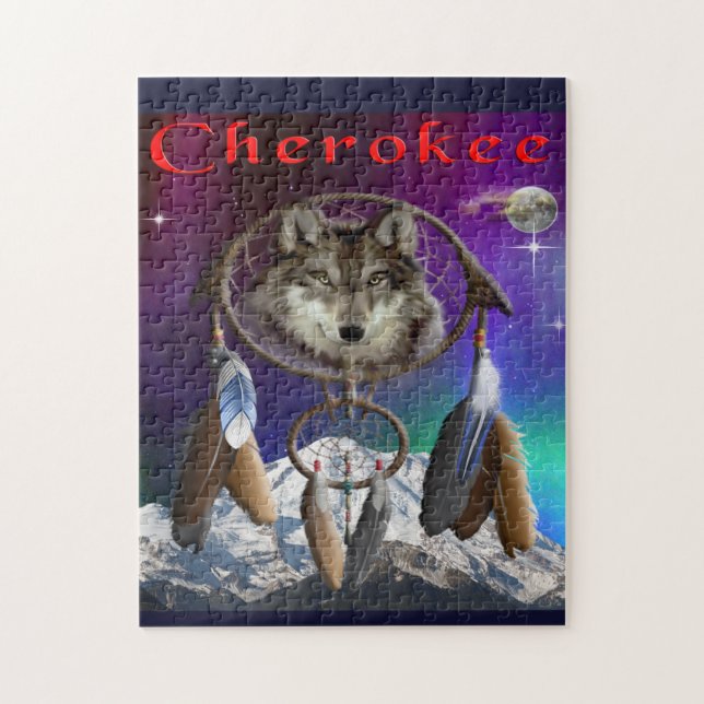 Wolf and Moon Jigsaw Puzzle (Vertical)