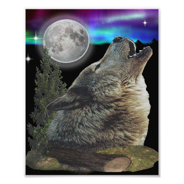 Wolf and Moon Photo Print (Front)