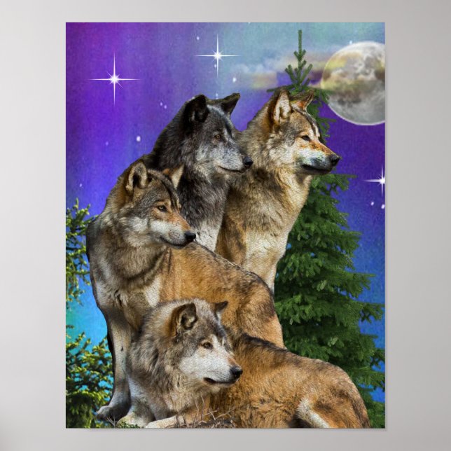 Wolf and Moon Poster (Front)