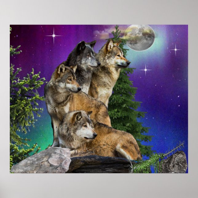 Wolf and Moon Poster (Front)