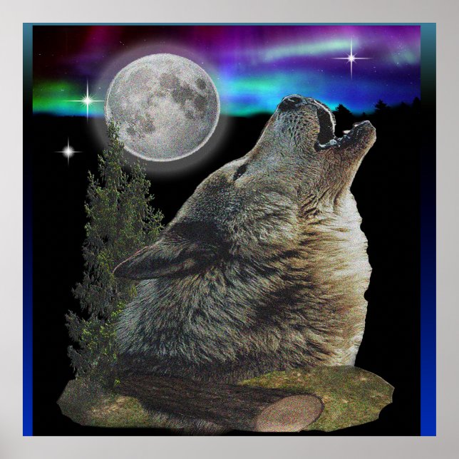 wolf and Moon Poster (Front)