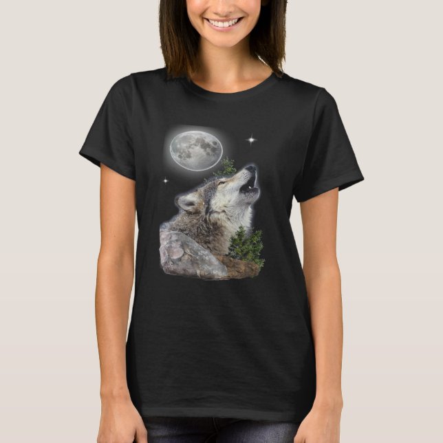 wolf and moon T-Shirt (Front)