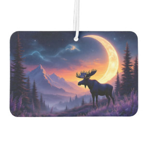 Wolf and Moose Crescent Moon Lavender Sunset Air Freshener