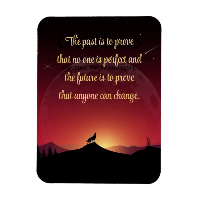 Wolf and Night Sky No One is Perfect Magnet (Vertical)