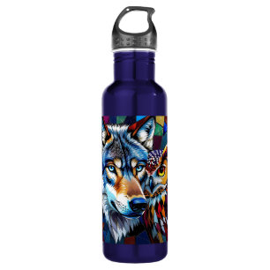Wolf and Owl Vibrant and Colorful 710 Ml Water Bottle
