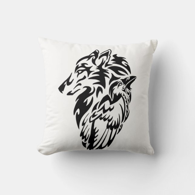 Wolf and Rabe Throw Pillow (Front)