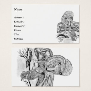 Wolf and Raven - Black and White Design