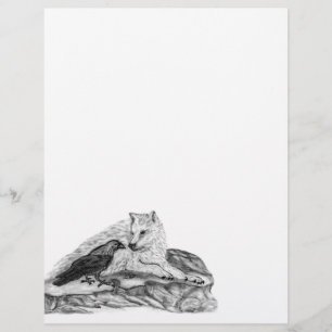 Wolf and Raven black and white design Letterhead