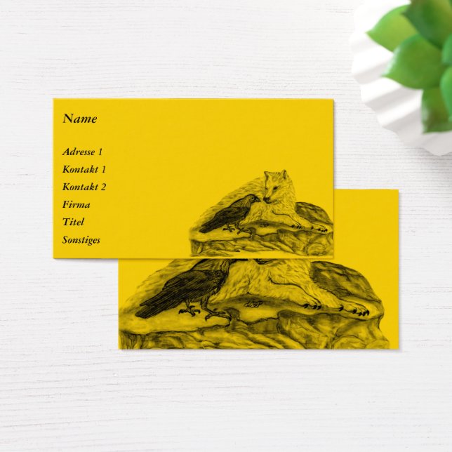 Wolf and Raven - Black and Yellow Design (Desk)