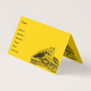 Wolf and Raven - Black and Yellow Design Business Card