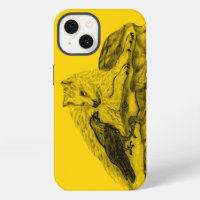 Wolf and Raven black and yellow design