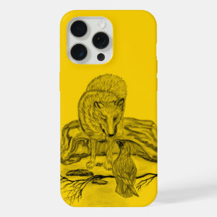 Wolf and Raven black and yellow design iPhone 15 Pro Max Case