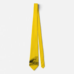 Wolf and Raven - Black and Yellow Design Tie