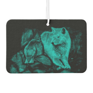 Wolf and Raven in the Night Air Freshener