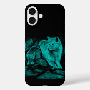 Wolf and Raven in the Night iPhone 16 Plus Case