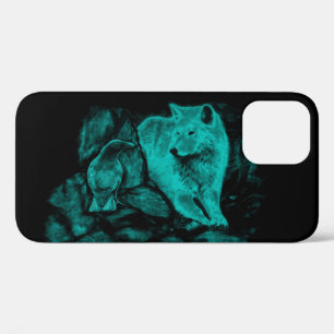 Wolf and Raven in the Night iPhone 12 Case