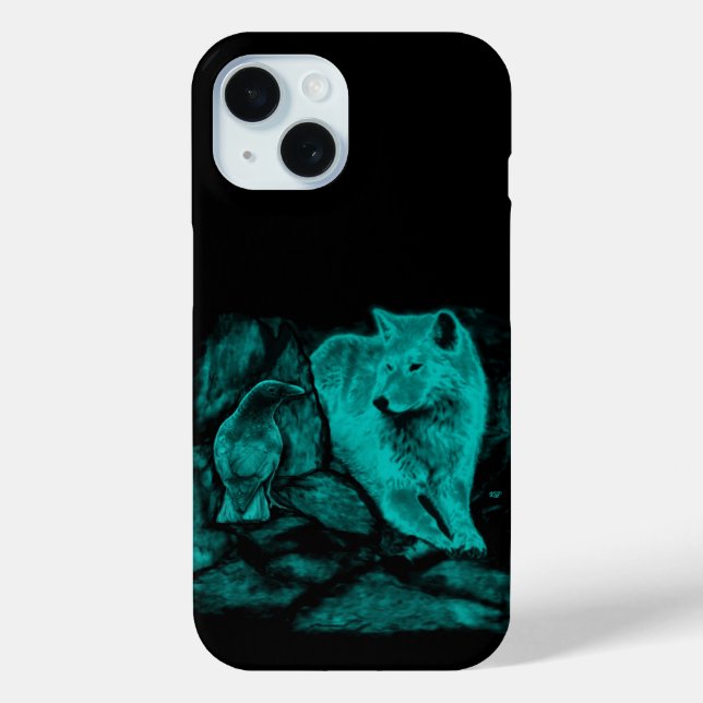 Wolf and Raven in the Night Case-Mate iPhone Case (Back)