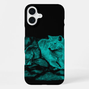Wolf and Raven in the Night iPhone 16 Plus Case