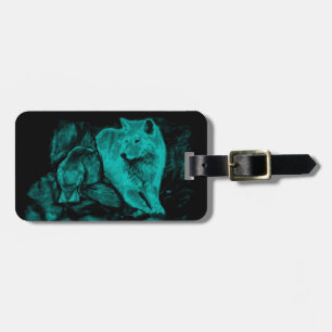 Wolf and Raven in the Night Luggage Tag