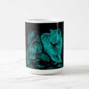 Wolf and Raven in the Night Magic Mug