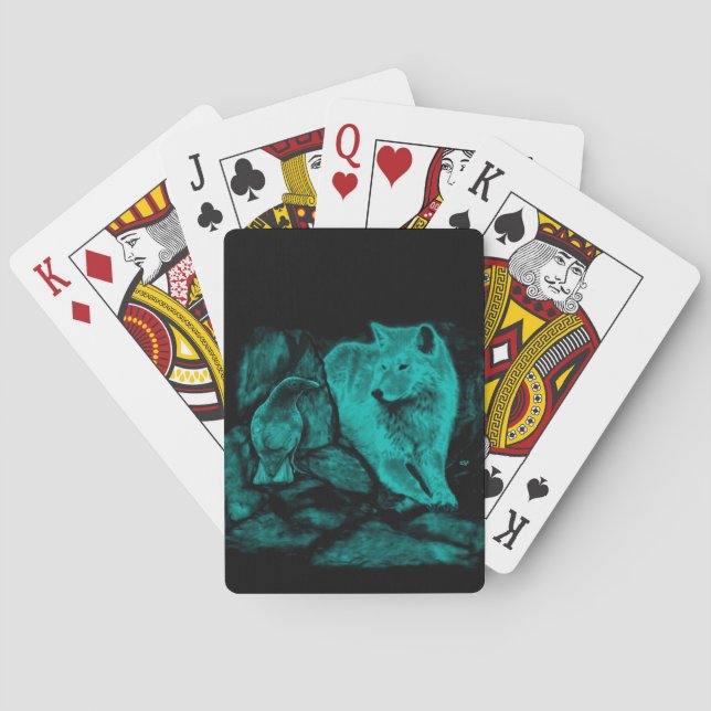 Wolf and Raven in the Night Playing Cards (Back)