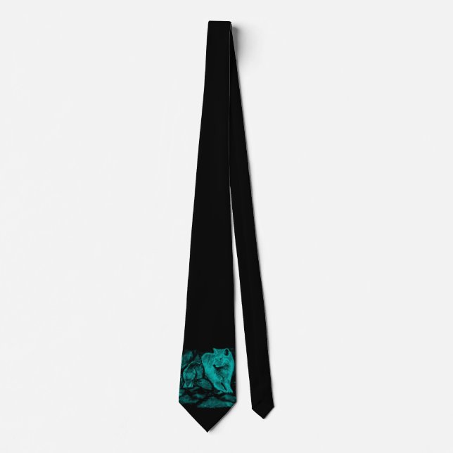 Wolf and Raven in the Night Tie (Front)