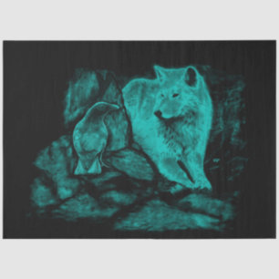 Wolf and Raven in the Night Tissue Paper