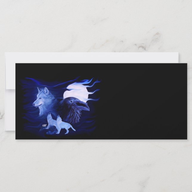 Wolf and Raven with full moon (Front)