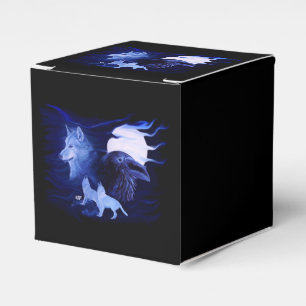 Wolf and Raven with full moon Favor Box