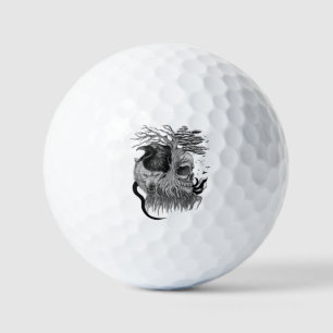Wolf and Raven with Skull Golf Balls