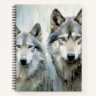 Wolf Animal Art Decor Paint Mosaic  Notebook