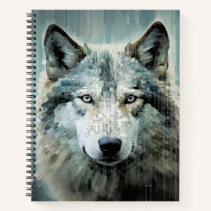 Wolf Animal Art Decor Paint Mosaic  Notebook