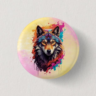 Wolf Animal Logo Design-87694 1 Inch Round Button