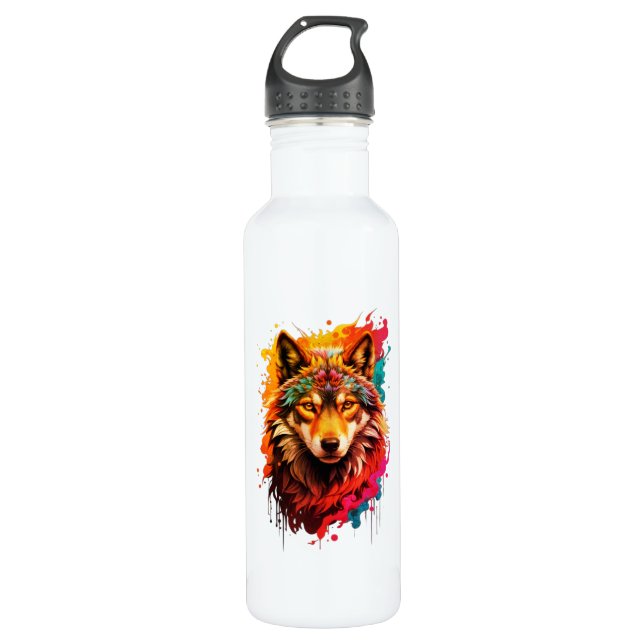 Wolf Animal Logo Design-87694 710 Ml Water Bottle (Front)